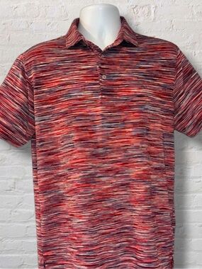 TailorByrd Men’s Polo Shirt Medium Multicolor Stripe Performance Stretch